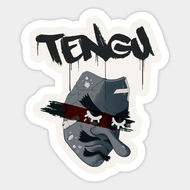 Tengu Mask Sticker by TEIKKO